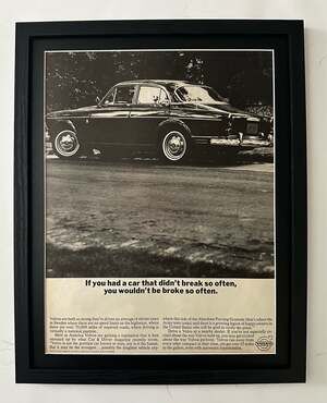 Framed 1965 Volvo Swedish Classic Import Auto Vtg Magazine Print Ad